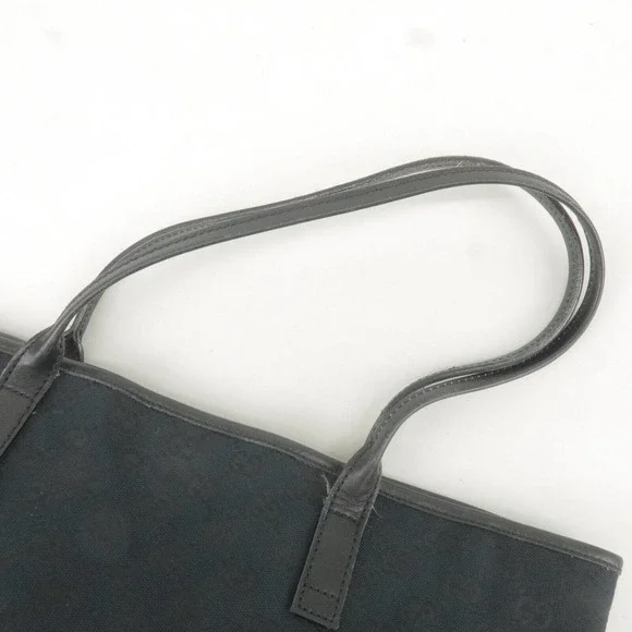💎✨BEAUTIFUL✨💎 GUCCI Tote Bag Black GG Canvas Leather - Picture 6 of 16